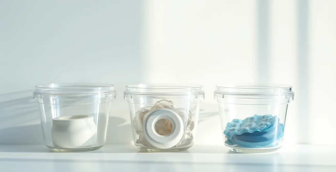 Visual guide showing the separation and recycling process of contact lens materials