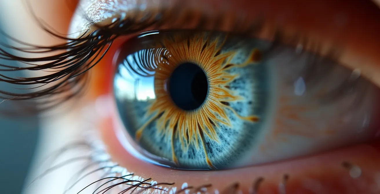 Comparison showing eye blood vessel changes from vasoconstrictor drops